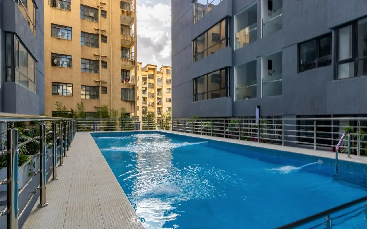 Evara's outdoor swimming pool